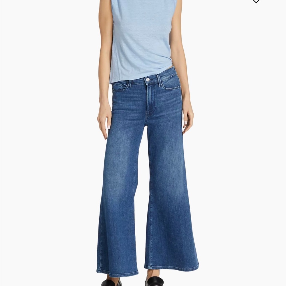 Le Palazzo High-Rise Cropped Wide-Leg Jeans size 26